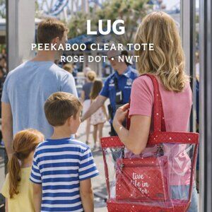 Lug Peekaboo Clear Tote Rose Dot NWT Stadium Approved w/ Removable Pouch | NEW